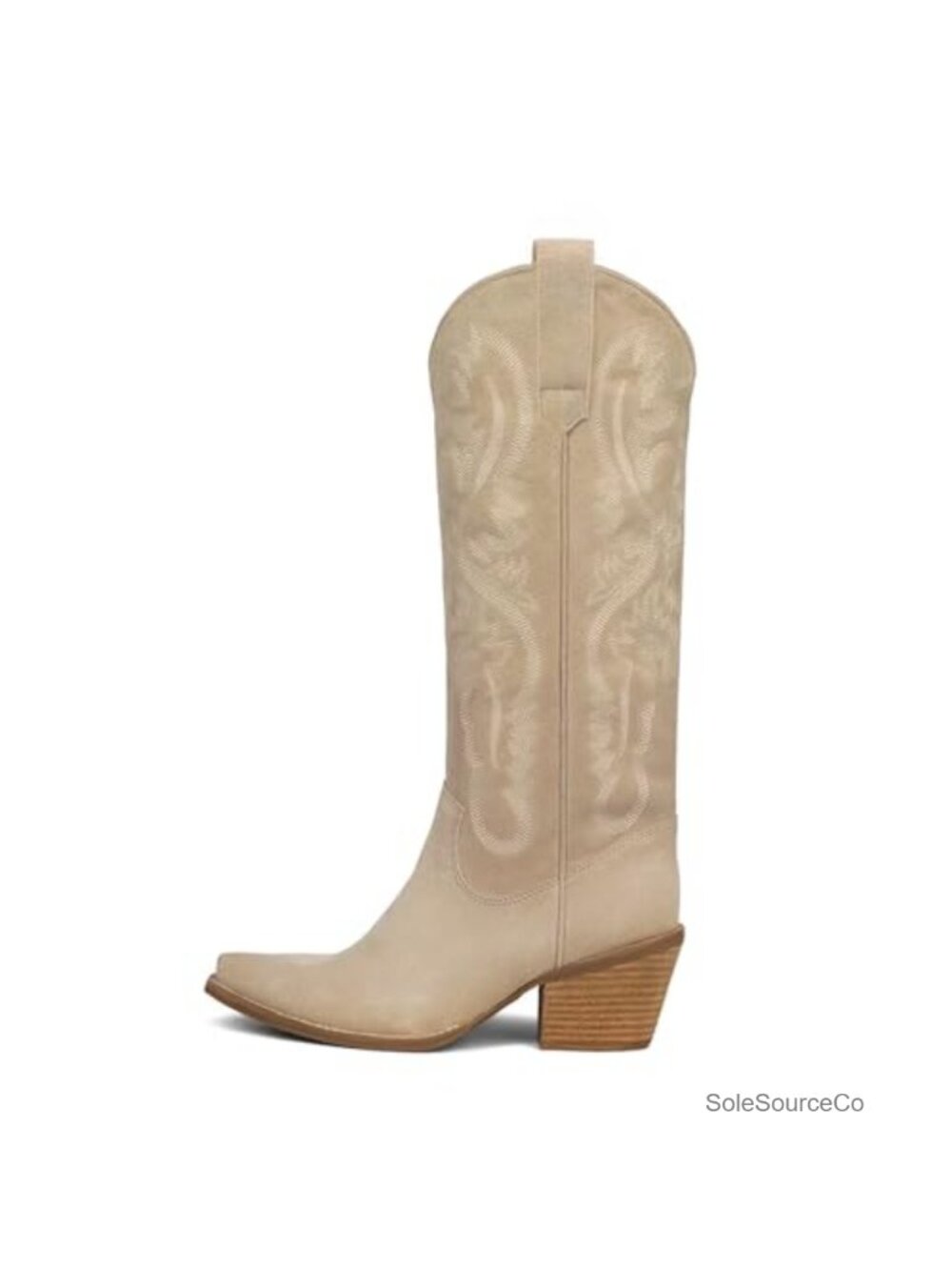 Women's Western Cowboy Knee High Boots Block Heel Pointed Toe Zip